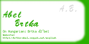 abel brtka business card